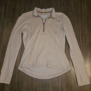 Avalanche Taupe Long Sleeve Top with Zip Collar